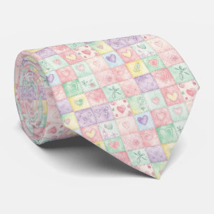Cravate Cottage Vintage Floral Patchwork Gingham Pastel