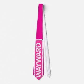 Cravate Cou avec logo blanc et rose Wayward