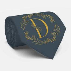 Cravate Couleur de charbon de bois Groomsmen monogramme