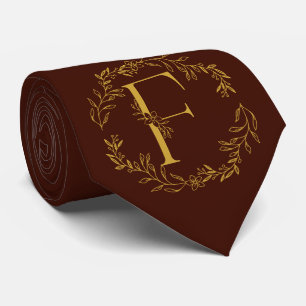 Cravate Couleur de haricot noir Monogrammes Groomsmen