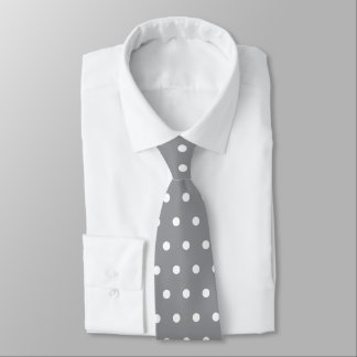 Cravate Couleur grise avec pois classiques
