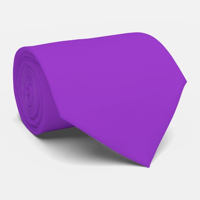 Cravate Couleur Violet Orchidée Foncé Uni (Roulé)