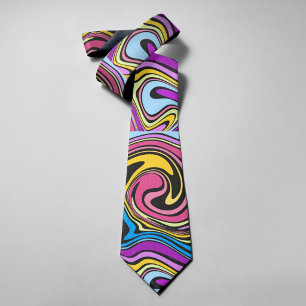 Cravate Couleurs Abstraites de peinture colorée Lignes Cer