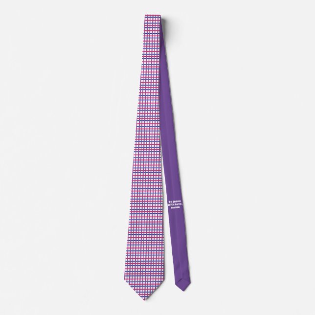 Cravate Couleurs Bisexuelles Subtiles Plaid (Devant)