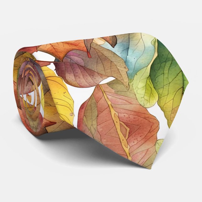 Cravate Couleurs d'automne Feuilles d'automne (Roulé)