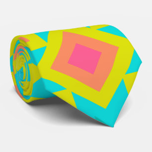 Cravate Couleurs d'été lumineuses Motif géométrique