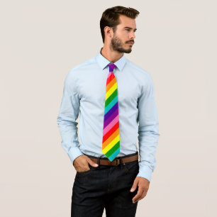 Cravate Couleurs du drapeau arc-en-ciel LGBT Motif rayé co
