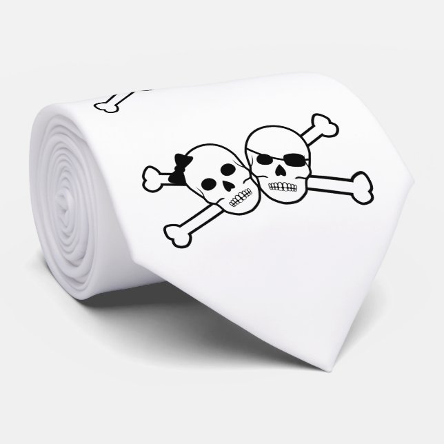 Cravate couple de pirates (Roulé)