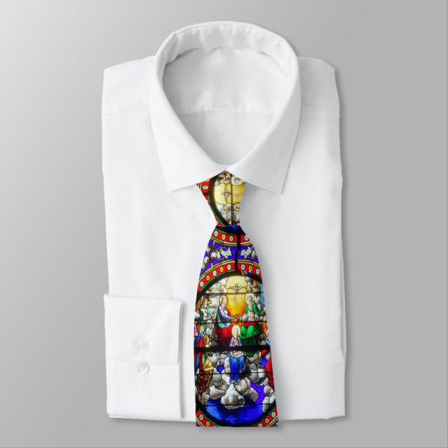 Cravate Couronnement Mary de fenêtre d'église en verre (Attaché)