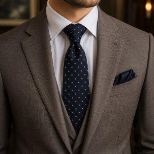 Cravate Couture Exécutif Intemporel Navy Ivoire