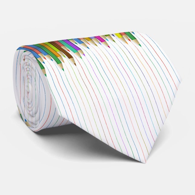 Cravate Couvercle - Lignes de crayon coloré (Roulé)