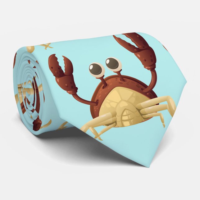 Cravate crabe avec l'arrière - plan bleu de mer (Roulé)
