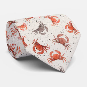 Cravate Crabes - Motif aquarelle