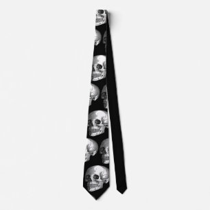 Cravate Crâne humain Vintage Imprimer Macabre noir cravat