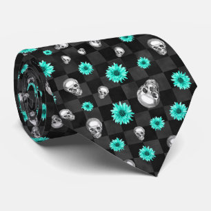 Cravate Crânes Turquoise et Série Tournesol Design 7 