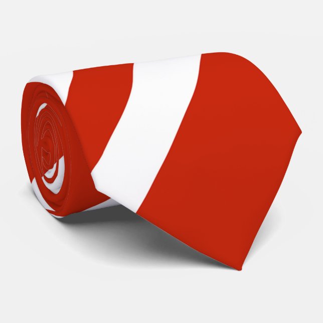 Cravate Cravate/Grandes rouges et blanches (Roulé)