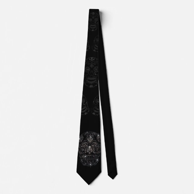 Cravate Cravate/Necktie - « diamonds skull " (Devant)