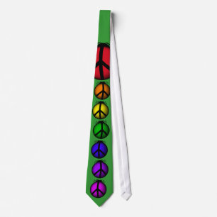 Cravate Cravate, Peace Ladybugs Rainbow Colors Personnalis