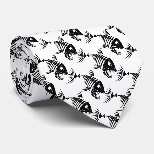Cravate Cravate/poissons squelettiques (Roulé)