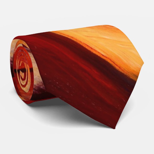 Cravate Creative Original Brown Rouge jaune Abstrait (Roulé)