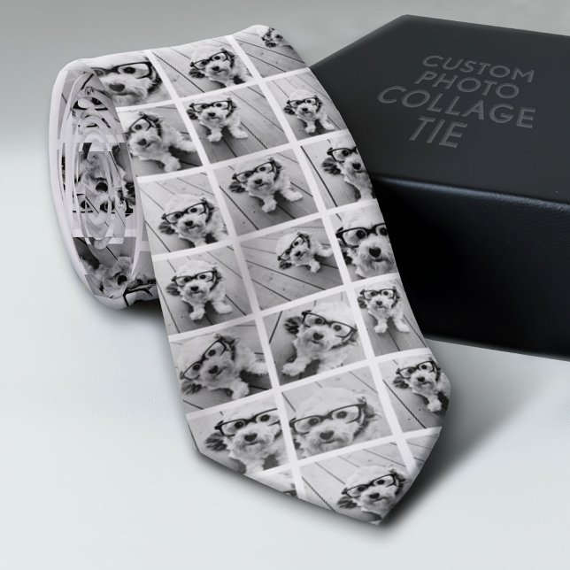 Cravate Créer un collage photo personnalisé avec 18 photos (Custom Tie with a Photo Collage)
