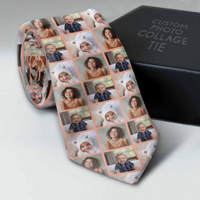 Cravate Créer un collage photo personnalisé avec 3 photos (Custom Photo Collage Tie - Create Your Own Look)
