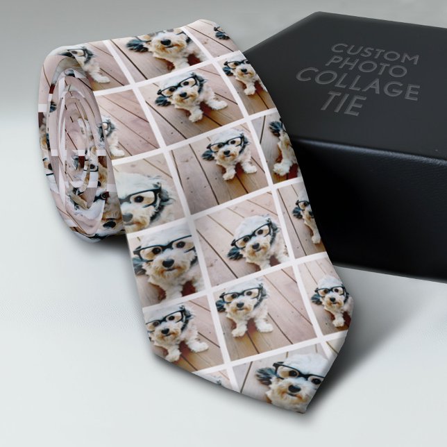 Cravate Créer un collage photo personnalisé avec 9 photos (Custom Tie with a Photo Collage)