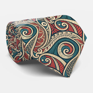 Cravate Créez Votre Propre Turquoise Rouge Bleu Tribal Fes
