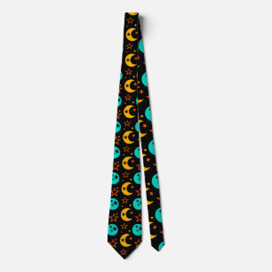 Cravate Crescent Moon Stars Nuit Ciel Galaxy Minuit
