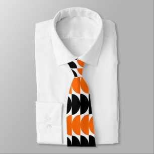 Cravate Crescents alternatifs 02 - Orange et Noir