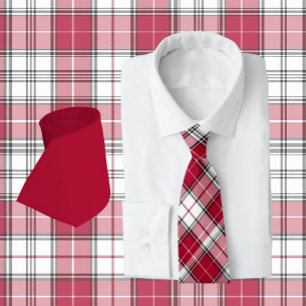 Cravate Crimson rouge et blanc plaid