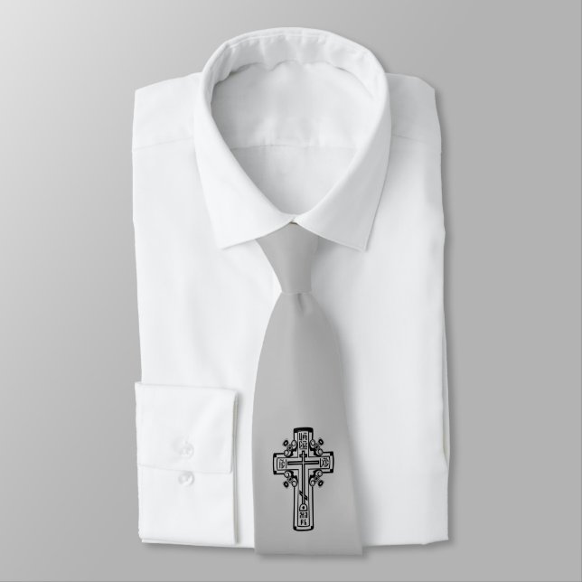 Cravate Croix chrétienne orthodoxe (Attaché)