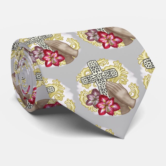 Cravate Croix d'Amaryllis (Roulé)