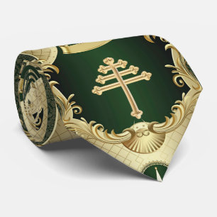Cravate Croix de l'Église maronite et Cèdre du Lib