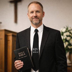 Cravate Croyant de la Bible KJV chrétien noir et blanc