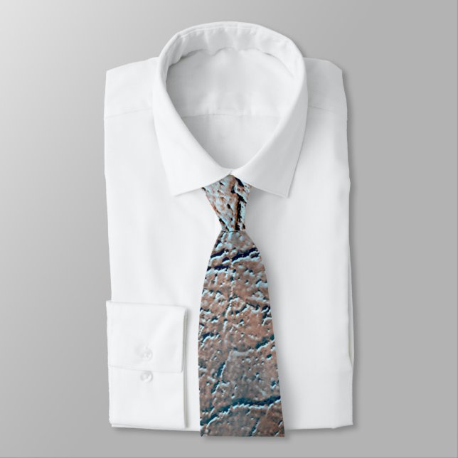 Cravate Cuir gris et bronzé taché avec une teinte satinée (Attaché)