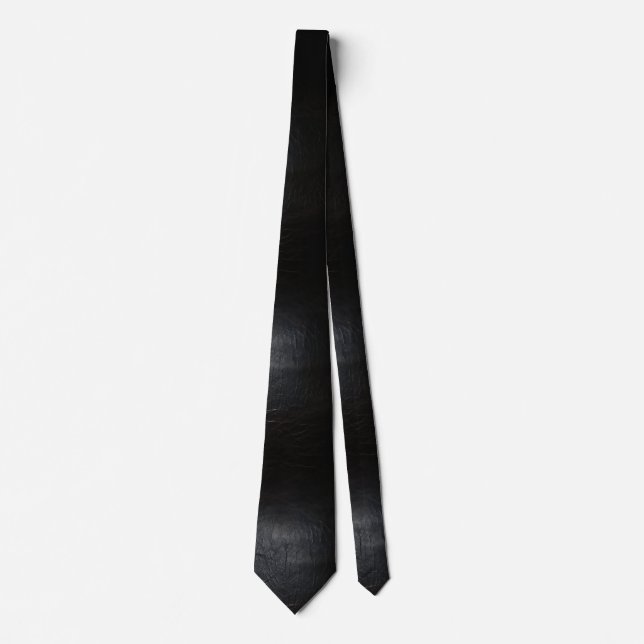 Cravate Cuir noir Faux (Devant)