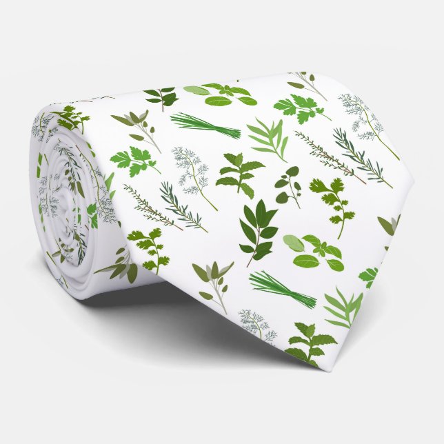 Cravate Cuisine verte Herbes de jardin culinaires (Roulé)