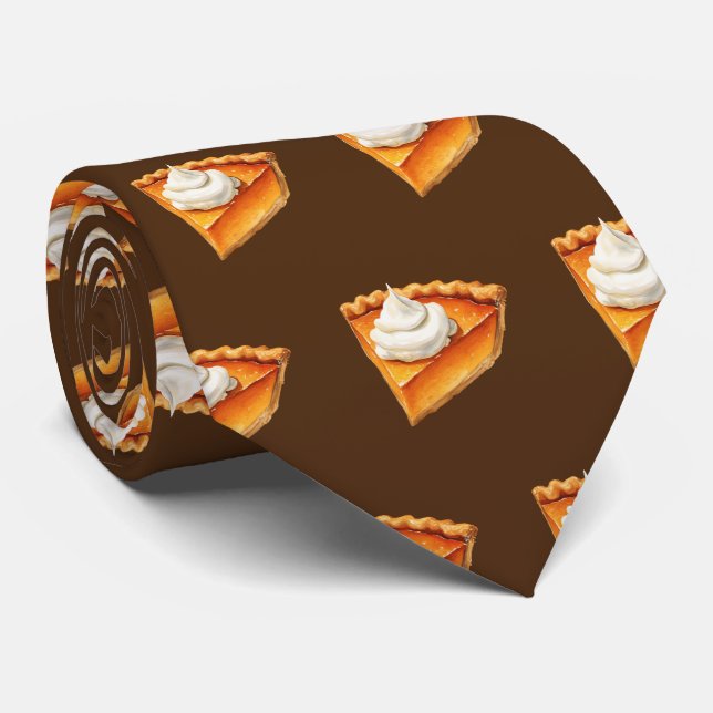 Cravate Cuite carrelée motif Boulangerie citrouille tarte (Roulé)