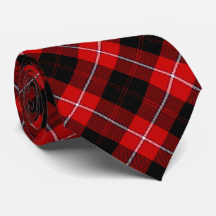 Cravate Cunningham Tartan rouge noir