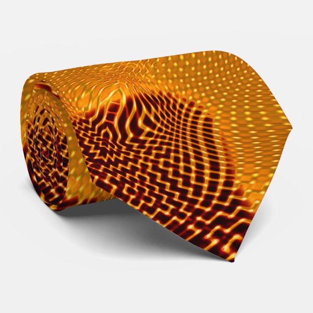 Cravate Curva laranja e pontos dourados sobre fundo (Roulé)