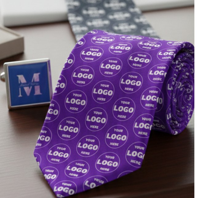 Cravate Custom Logo - Professional Branded Purple (Custom Logo - Professional Branded Purple Neck Tie)