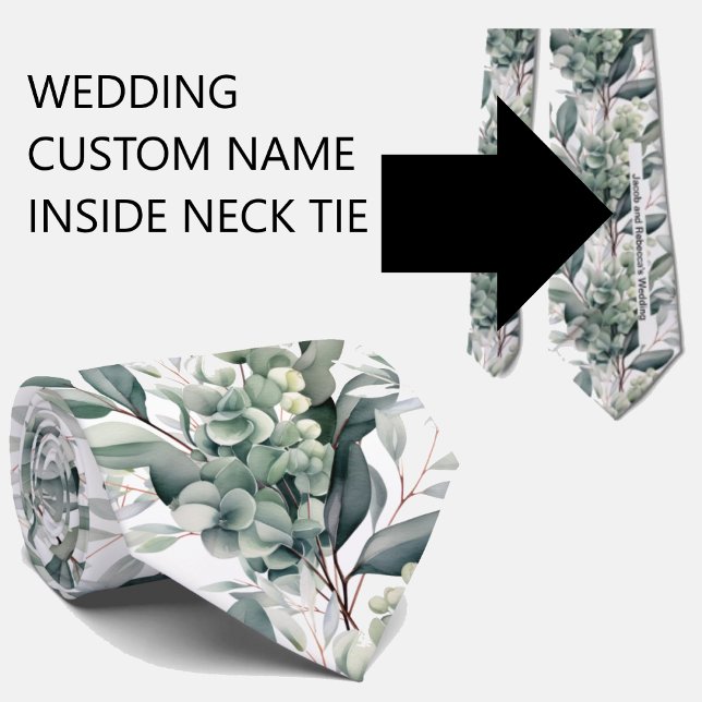 Cravate Custom Wedding Name on Back of Neck Tie (Créateur téléchargé)