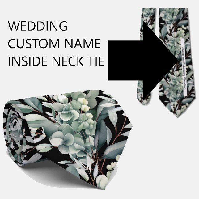Cravate Custom Wedding Name on Back of Neck Tie (Créateur téléchargé)