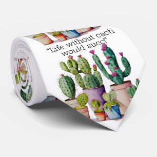 Cravate Cute aquarelle cactus succulents dans les pots