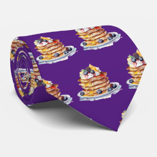 Cravate Cute crêpe carrelée Petit déjeuner motif