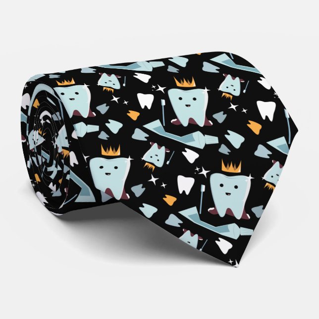 Cravate Cute Dentiste Dental Hygiéniste Motif dentaire Noi (Roulé)