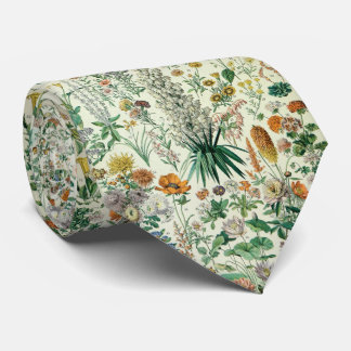 Cravate Cute Floral Botanical Drawing by Adolphe Millot