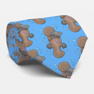 Cravate Cute happy baby platypus cartoon illustration