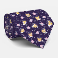 Cute Kitty Chat Astronauts Motif